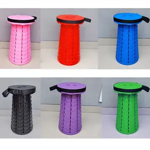 Bangku lipat portable kuat satu warna dapat di sesuaikan tanpa tas