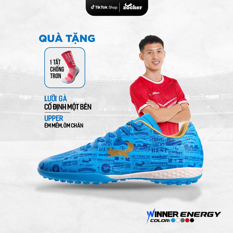 [Zocker Sport] Giày đá bóng Zocker Winner Energy sân nhân tạo, chân bè vừa đến bè nhiều