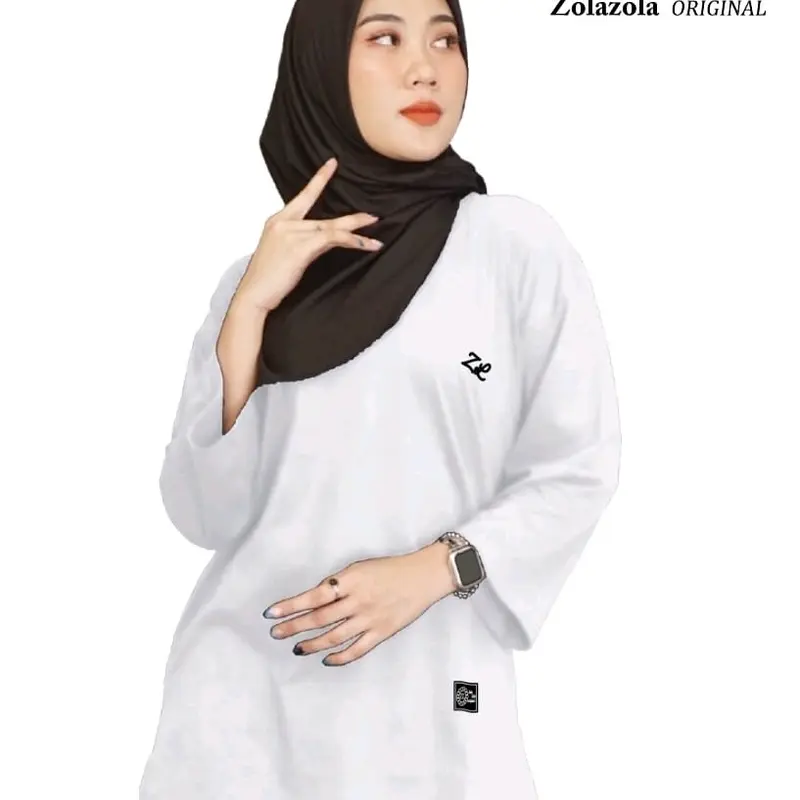 Kaos OVERSIZE Wanita Lengan 7/8 Polos size [ M. L. XL. XXL. XXXL ] / ORIGINAL ZOLAZOLA/  Baju Kaos Seragam Polos Kekinian KATUN COMBED24S Tebal 6