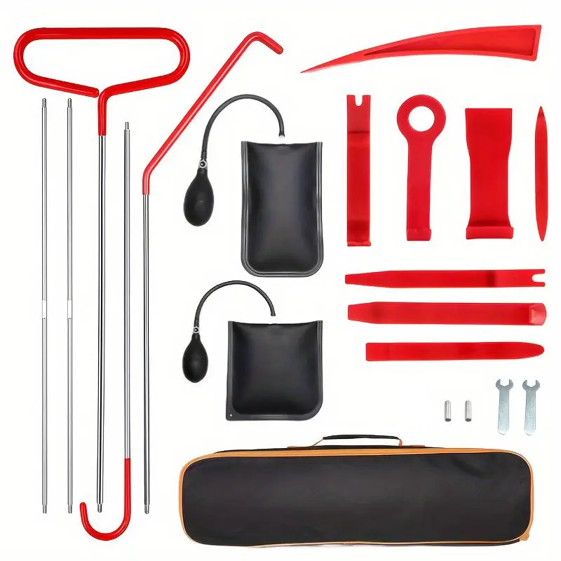 Car Repair Tool Kit, Portable Automotive Tool Set with Long Reach Tool, Tire Repair Tool, Emergency Tool for Cars and Trucks