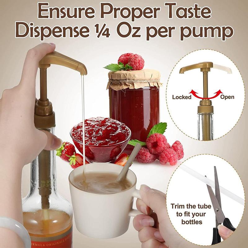 Syrup Pump Head, 1 Count Hand-pressed Design Syrup Dispenser Pump, Kitchen Durable Plastic Syrup Bottle Pump 2