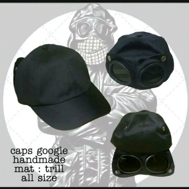 Topi Baseball kacamata hand made topi pria topi wanita topi golf GOGGLE CAP Topi Bisbol mendunia polos hitam webbing random 2