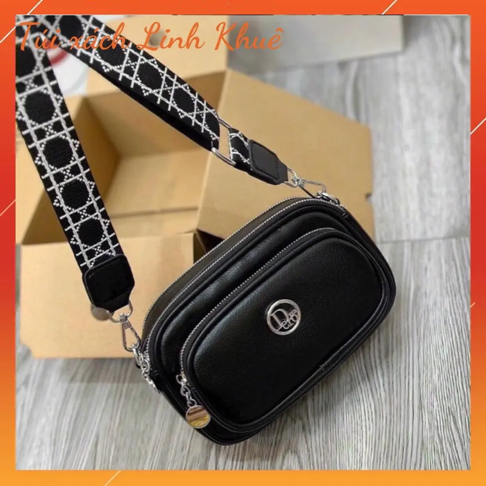 Túi đeo chéo dây đeo bản to, 3 Ngăn mác tròn, hàng thời trang Bag Đeo Vai Nữ túi  đeo