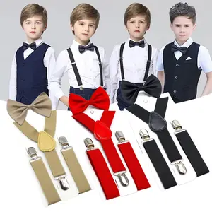 Suspender Anak Laki Lak set Dasi Anak Setelan Bretel + Bowtie Dewasa Pria Balita PG TK