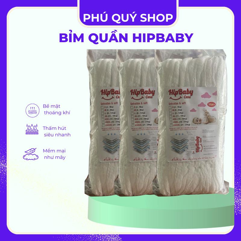 Mã 2 Bỉm quần HipBaby 150 miếng Cho Bé form suông tả baby tả baby