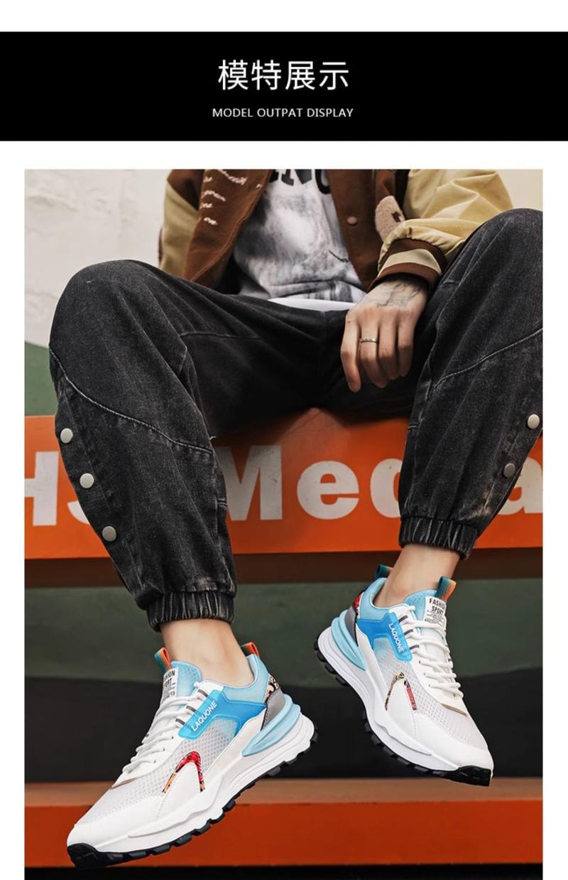 Product Introduction of Men's Shoes New Breathable Mesh Surface Wild Running Sneaker 2025 Spring Thin Soft Bottom Non-Slip Deodorant Teenagers 12