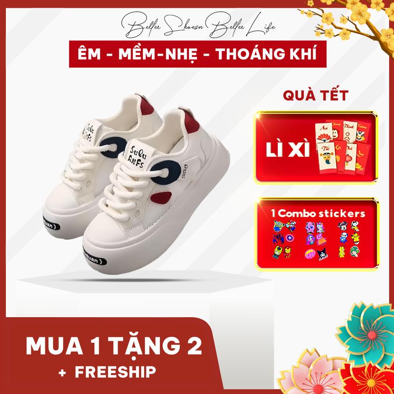 [ Lì xì tết + Charm ] Giày nữ thể thao dây thừng chất đẹp đế êm ái mới hót trend Sneaker Giày Thể Thao Sport, giày bata nữ, giày bata đế cao Tập Thể Dục nu giày độn đế giay nu xinh cao su non giày  bata Xmas, tết Shoes Thun