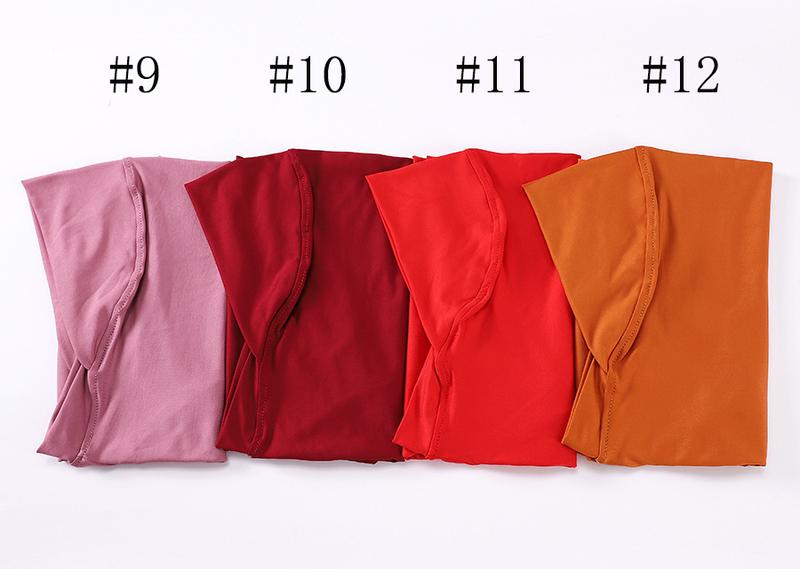 Product Introduction of Bottoming Hood Solid Color Gold Silk Lace Wrapped Chin Convenient Headscarf 15
