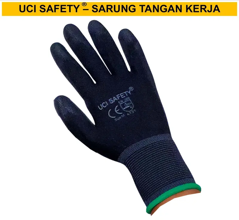 Sarung Tangan Multi Purpose Kerja Uci Safety Safety Gloves Static Motor otomotif Coating Karet Packing Statis Multitask Palmfit Proyek Satpam Anti Slip Industri Pabrik Polyurethane 1