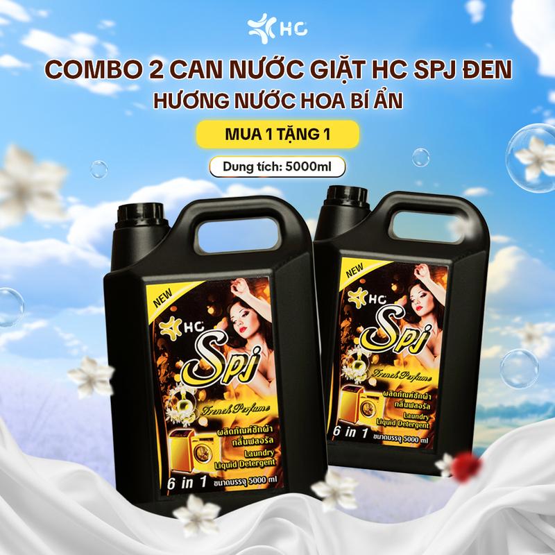   MUA 1 TẶNG 1   CAN 5L x 2  Nước Giặt Xả Thái Lan HC SPJ Đen – 6 Trong 1 Đánh Bay Vết Bẩn Lưu Hương 24h Làm Sạch Sâu Mềm Vải Date Mới Nhất 