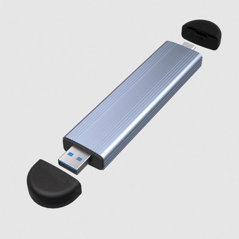  BOX Đọc ổ cứng SSD M2 SATA và M2 NVMe 2 trong 1 với tích hợp 2 Đầu USB và Type-C 3.1 