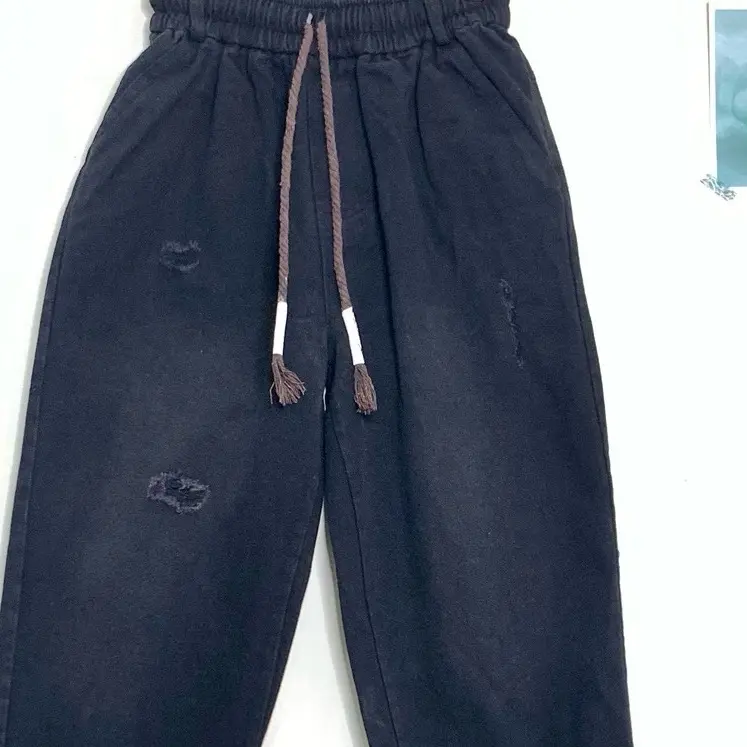 Quần Jeans Baggy Nữ (freeship) ĐEN ( 40kg -73kg )vải mềm cạp chun lưng cao dáng thụng trẻ trung cá tính 1