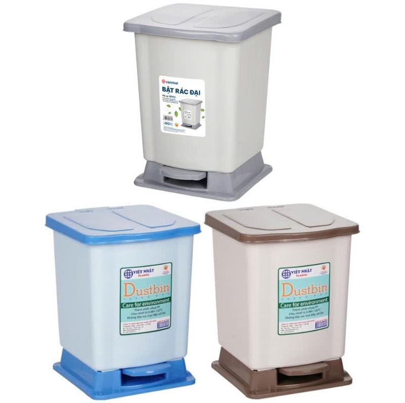  Thùng rác nắp bật 3 size nhựa Việt Nhật - Sọt rác văn phòng phòng bếp phòng khách có nắp đậy thùng  đựng  rác 