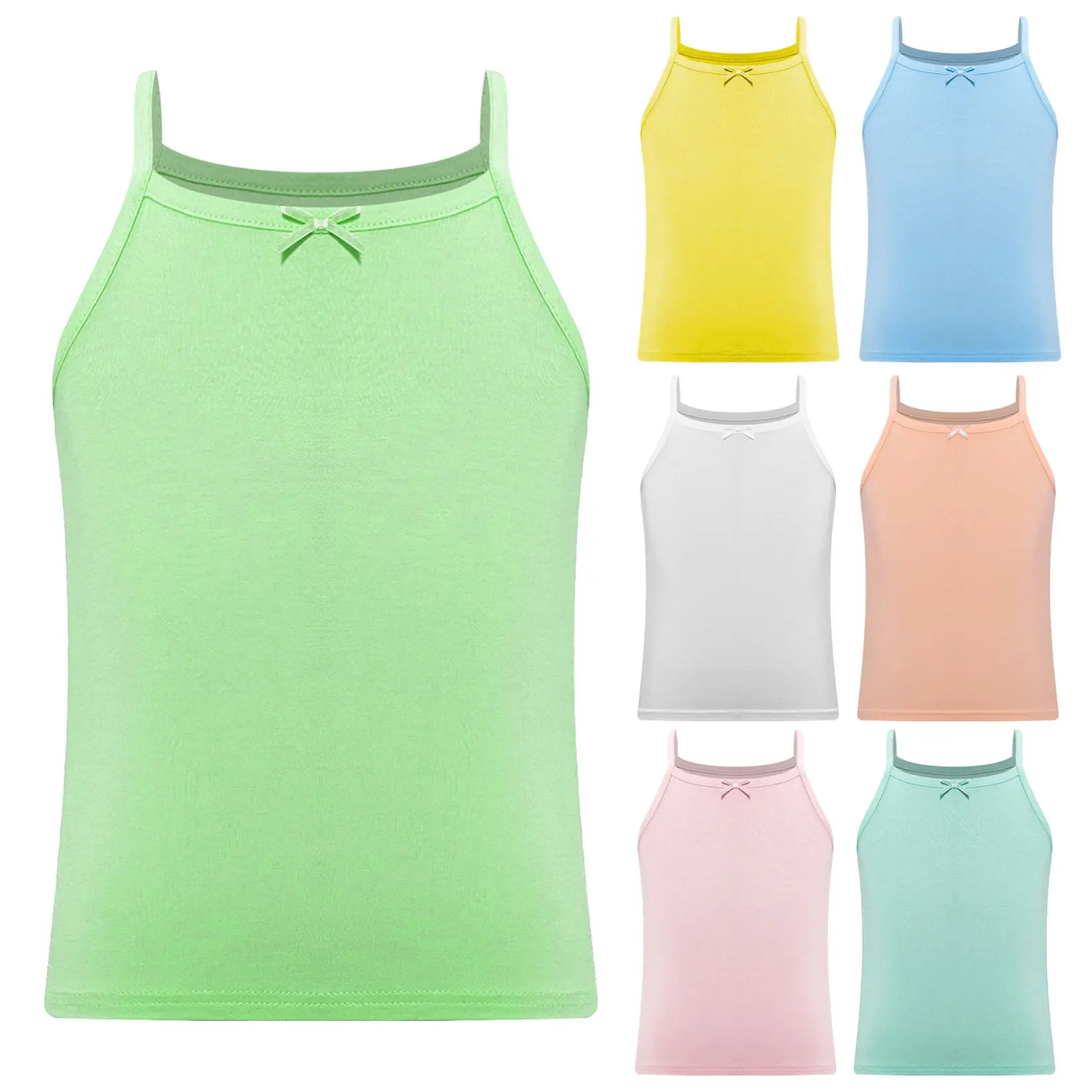 Sholeno 2-12 Years Little Girls Soft Basic Camisole Undershirts Kids Comfort Tank Tops