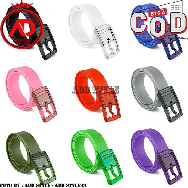 ADD STYLE99 | Ikat Pinggang Pria Unisex Gesper Rubber Untuk Golf Warna Sabuk Harum Anti Alergi Besi COD 2