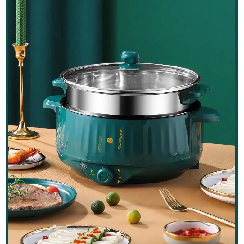 Nồi lẩu điện đa năng 2 tầng , xào nấu , mì ăn liền gia đình công xuất lớn - nồi điện nấu ăn 1