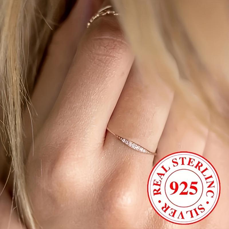 Product Introduction of Permanent Ring 925 Sterling Silver Diamond Shining Simple Design Silver/ Gold/ Rose Gold Choose Your Favorite Color High Quality Jewelry 5