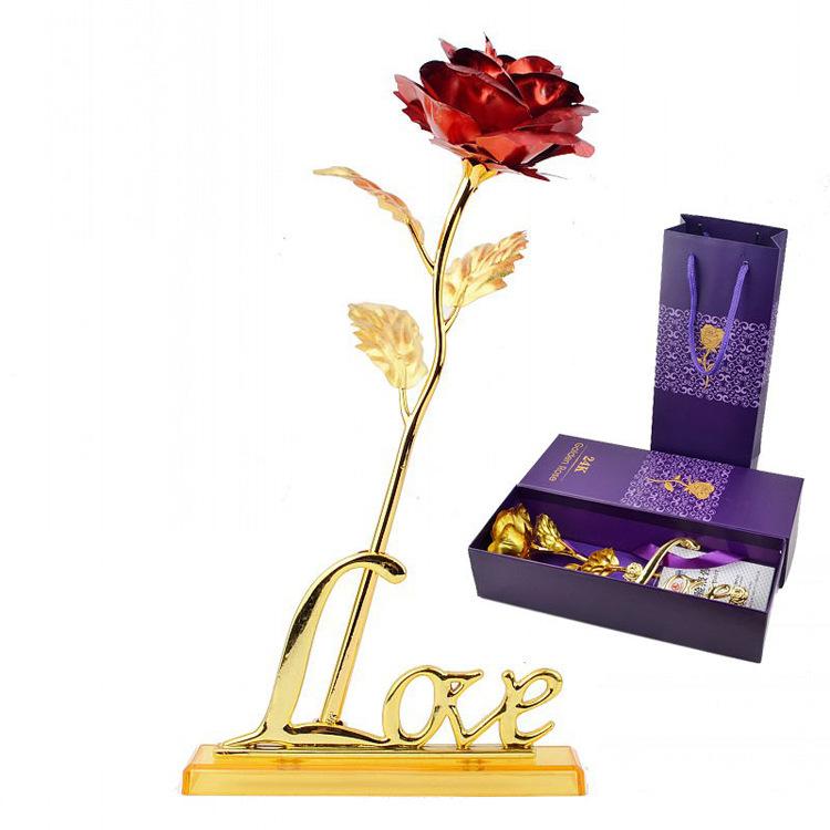 Product Introduction of gold dipped roses Mother's Day Present Small Gift Gold-Foil Roses Valentine's Day Gift Flower Artificial/Fake Flower Dried Flower Factory Wholesale 14