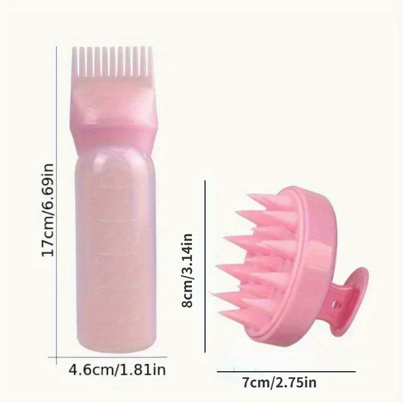 Product Introduction of 2pcs Set Silicone Hair Comb With Root Comb Applicator Bottle Set  Hair Oil Applicator Shampoo Brush Salon hair styling tools 1