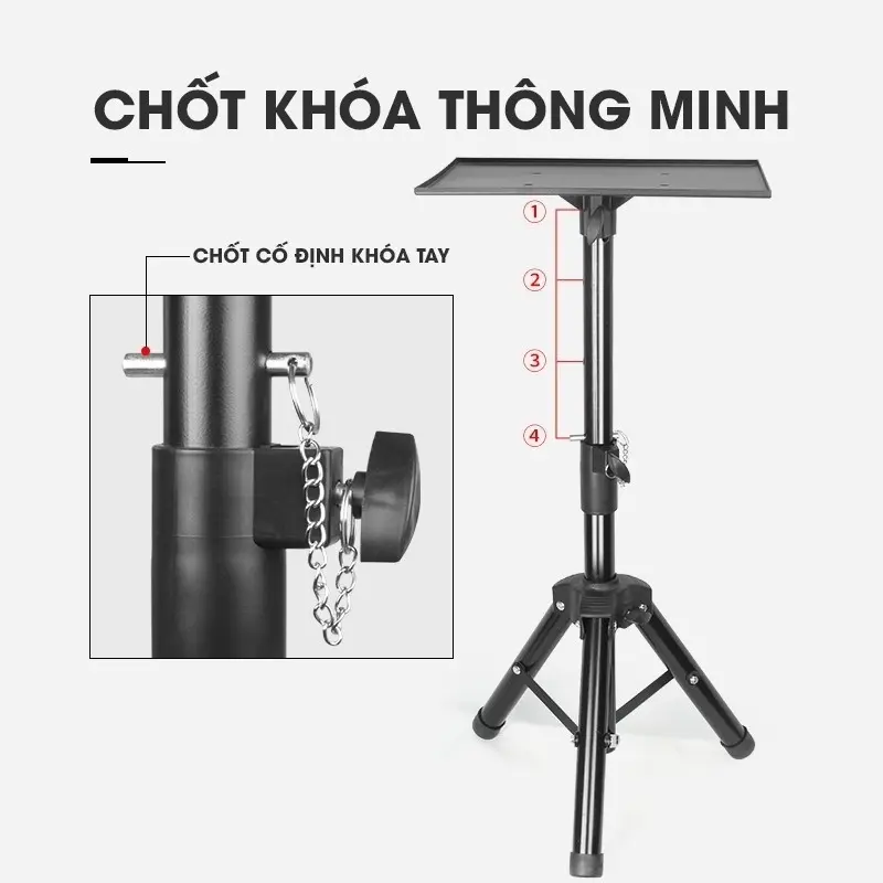 Giá Đỡ Máy Chiếu 3 Chân 1m8 Corisu Đa Năng Di Động, Điều Chỉnh Độ Cao Linh Hoạt, Có Thể Gấp Gọn, Nhẹ, Chắc Chắn Dễ Dùng Phụ Kiện 5
