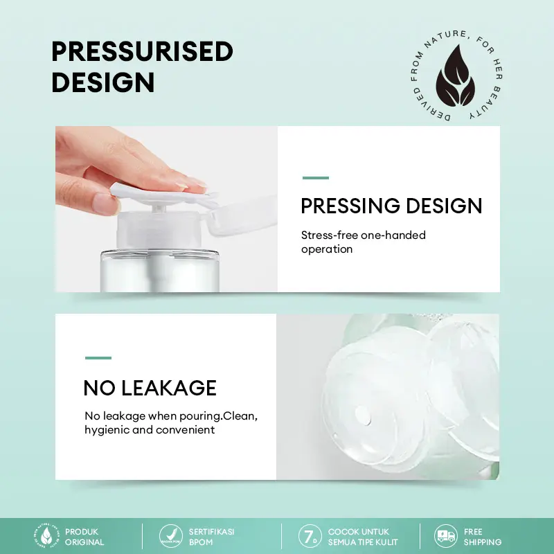 【BUY ONE GET ONE】HerBaay 5 Seconds Cleansing Brightening Micellar Cleansing Water Makeup Remover Mata Tanpa Membuat Iritasi Moisturizing hydrating Deep Cleaning 145 ml 5