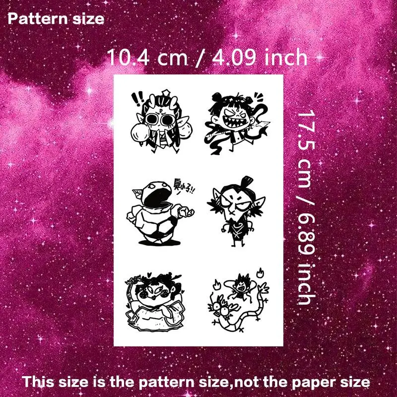Cartoon Pattern Tattoo Sticker, Fashion Durable Waterproof Temporary Tattoo, Cosplay Arm Tattoo Sticker, Party Gift 1