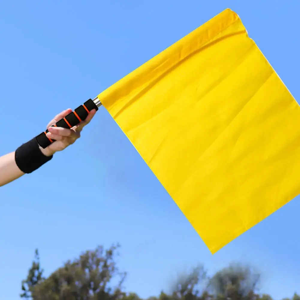 Referee Flag Sports Volleyball Football Stainless Steel Hand Antislip Support Flags Sports W6O7
