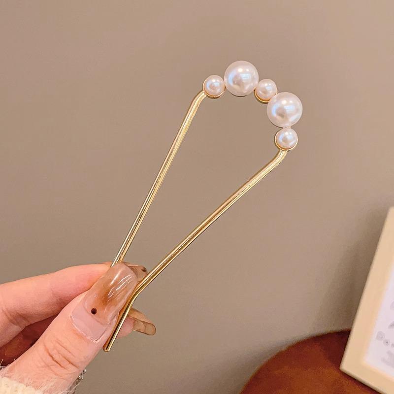Kẹp Tóc Hình Chữ U Ngọc Trai, Chất Lượng Cao Cấp, Đầu Bi, Cố Định Tóc Đĩa, Dụng Cụ Hữu Ích, Kẹp Tóc, Lược Cắm Bốn Răng Mới, Phụ Kiện Đội Đầu. 8