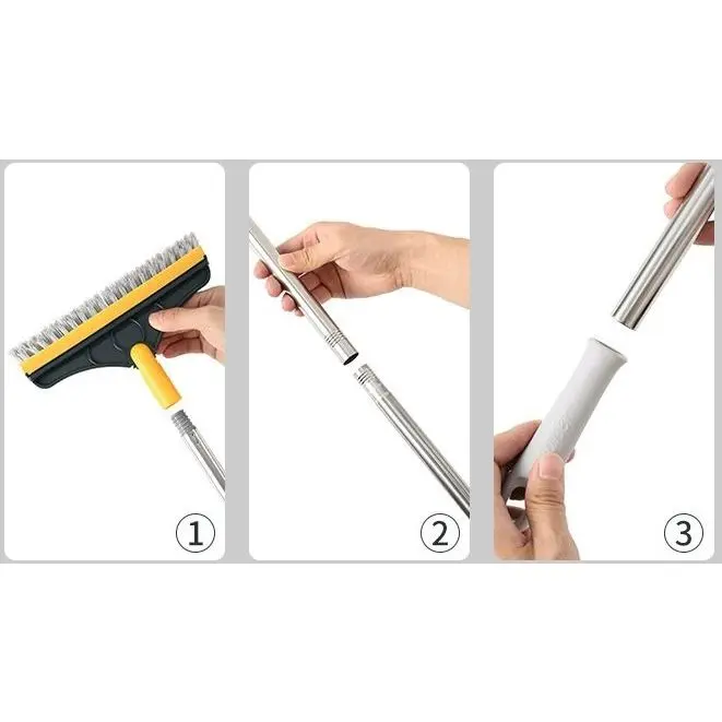 Sikat WC 2 in 1 gagang panjang sapu pembersih lantai Dinding magic broom menyikat kamar mandi 4