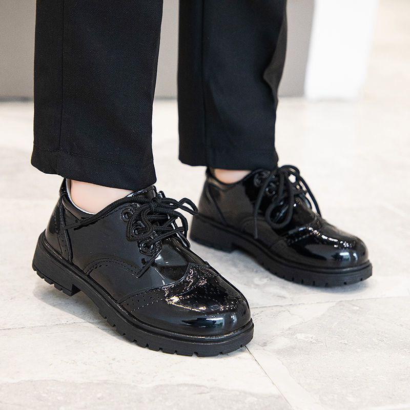 Sepatu pantofel formal anak laki-laki Glossy hitam 4