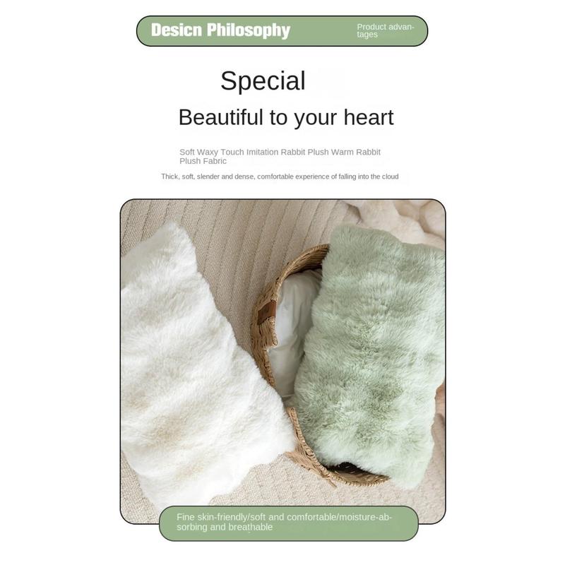 Product Introduction of Simple Imitation Rabbit Hair Plush Cushion Cover Warm Bubble Velvet Pillow Case Soft Sofa Pillowcase Home Decor 23
