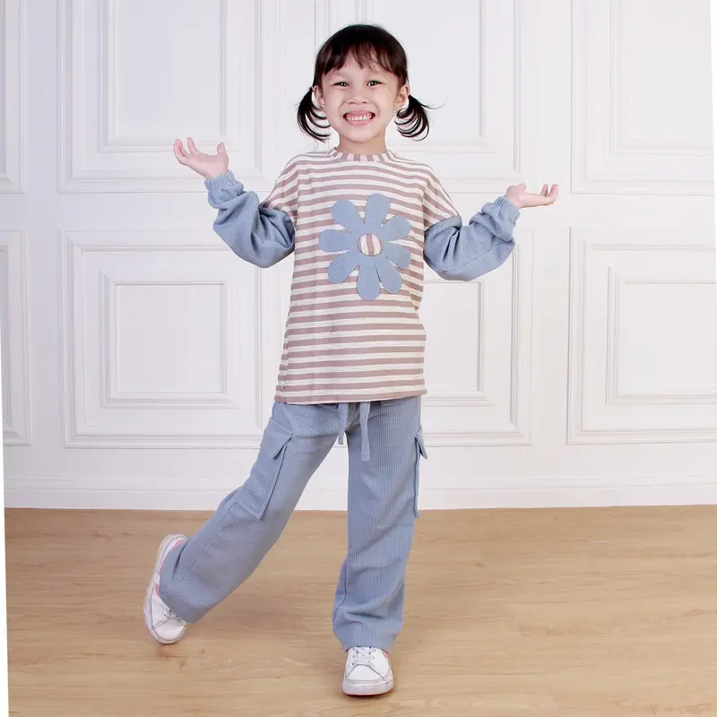 Dungdungkids Setelan Anak Shidqia Caramel Knitt Bunga 3 - 12 Tahun 7