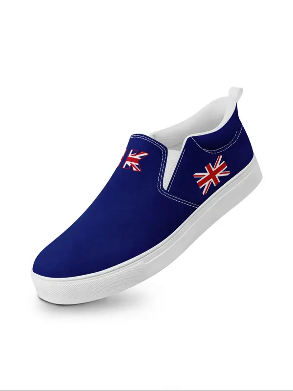 Men's Random Flag Print Slip on Sneakers, Casual Comfortable Breathable Sports Running Shoes, Lightweight Easy Fit Everyday Comfort Shoes, Trainer 0