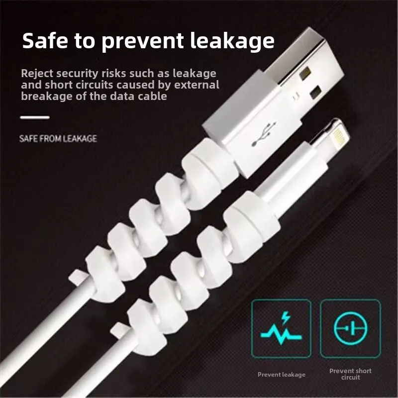 Mobile phone computer charging protective cover silicone anti-breaking wire winder Data cable organizer spiral protective cover anti-bending