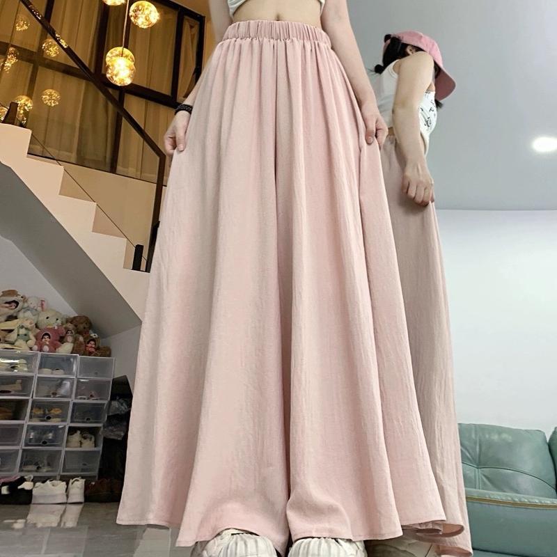 Quần váy ống rộng chất vải gió nhăn mát M1401 5