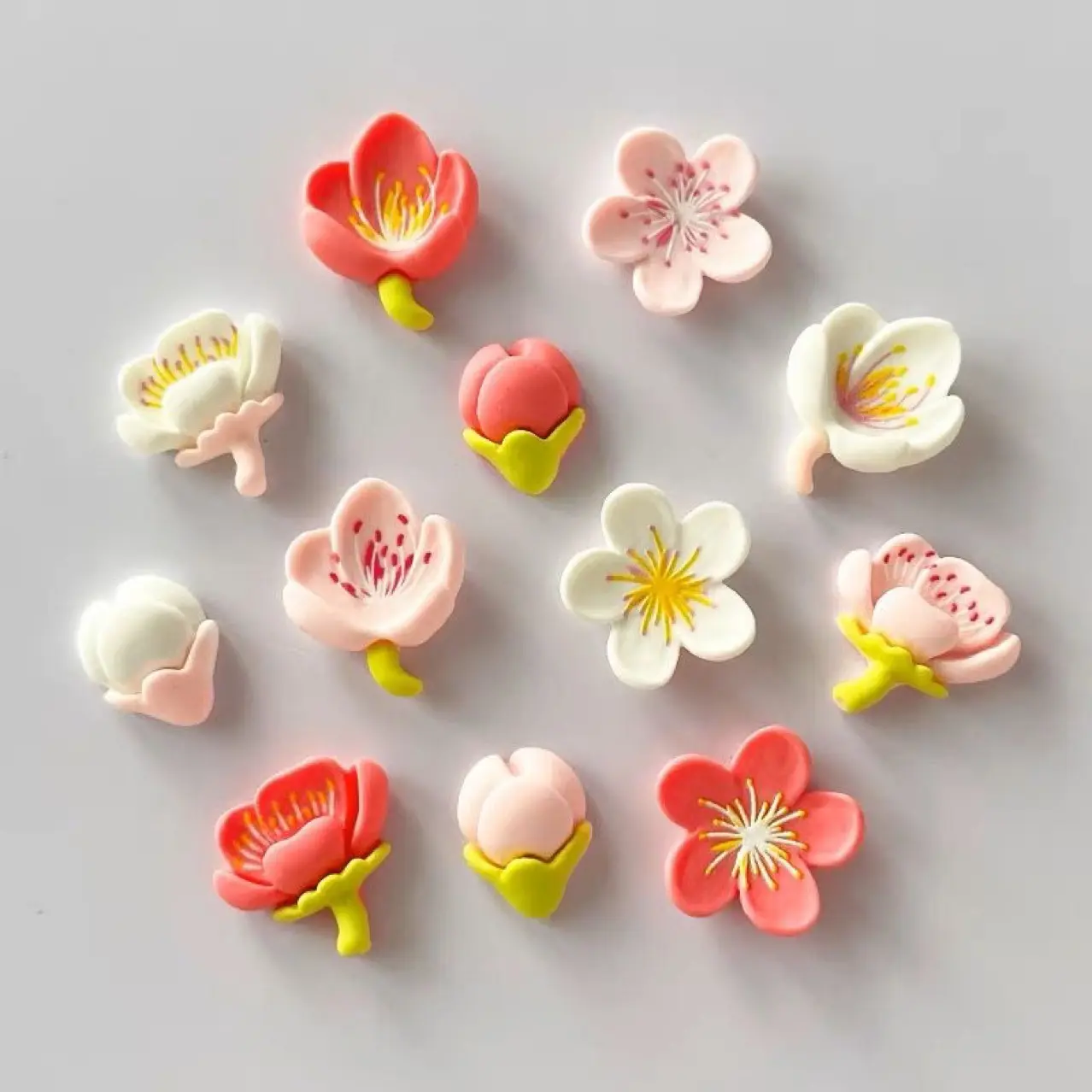12pcs Fridge Magnet Pink Flower Resin Decorative Refrigerator Magnets Creative Whiteboard Cartoon Magnetic Sticker Aimants Frigo