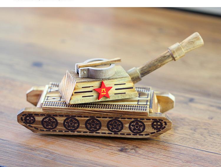 Product Introduction of 【Wooden tank】Simulation Military Model Tank Crafts Wooden Toys 8
