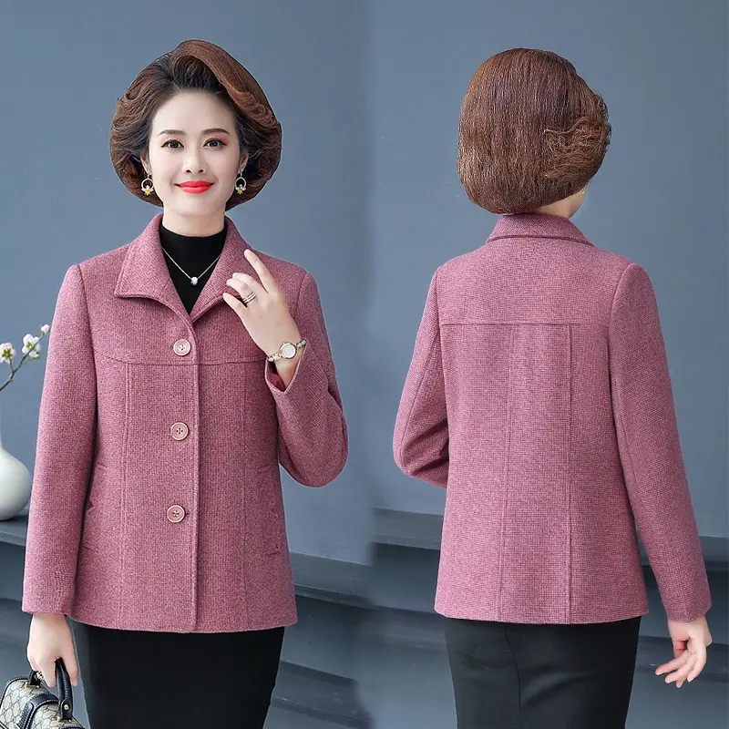 Áo Khoác Dạ Nữ Ngắn Trung Niên AD81 - Hàng Quảng Châu Cao Cấp Top Jacket