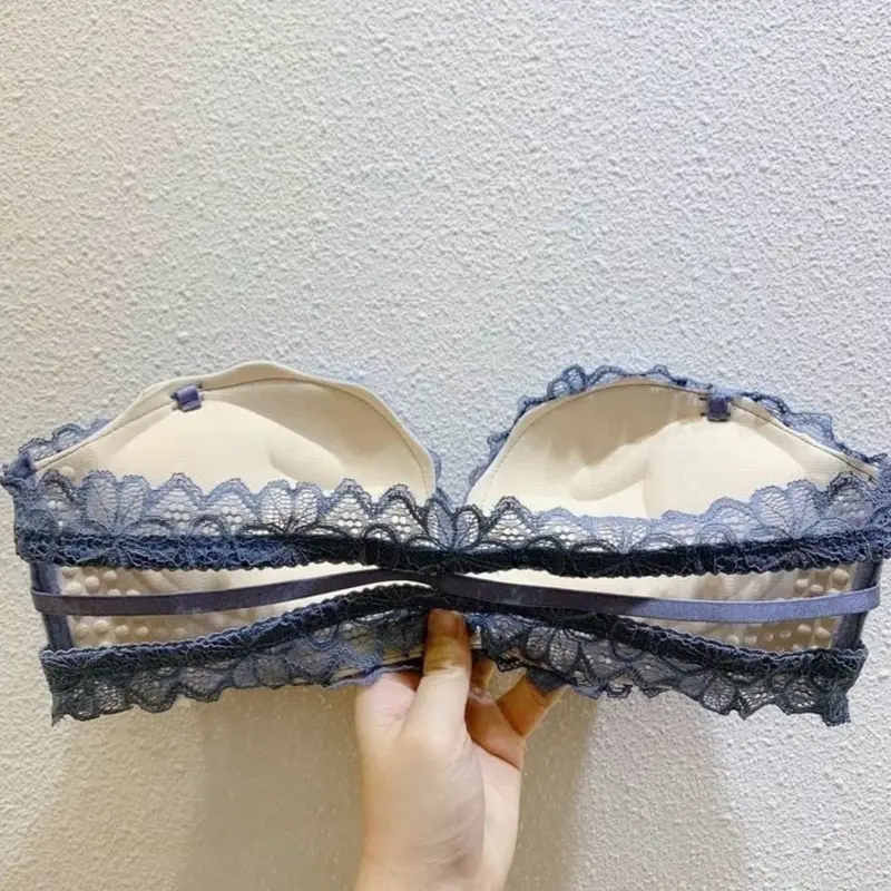 ÁO LÓT NÂNG NGỰC REN CÀI TRƯỚC , ĐỆM BÁN TAY CHỐNG TUỘT , DÂY QUAI CÓ THỂ THÁO RỜI Nữ Bra Women Voi Voan Đen tạo khe không gọng 4