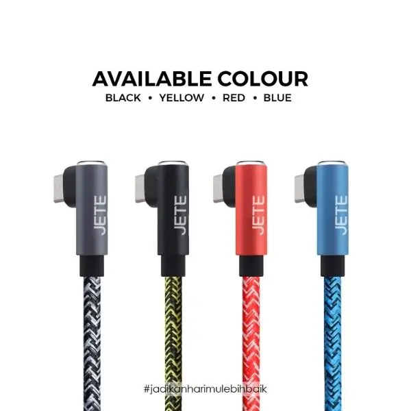 Kabel USB Type C / Lightning JETE CA1 Fast Charging - Garansi Resmi 2 Tahun Biru Laptop Panjang 5