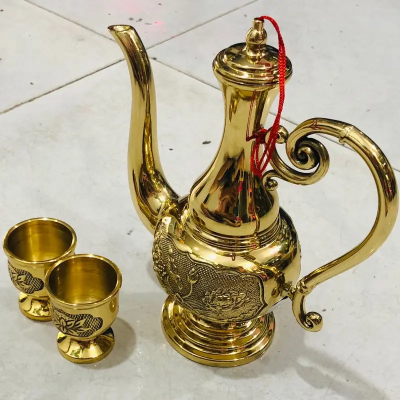 Bộ bình ly đồng sang trọng dùng trong đám cưới và đám hỏi 2