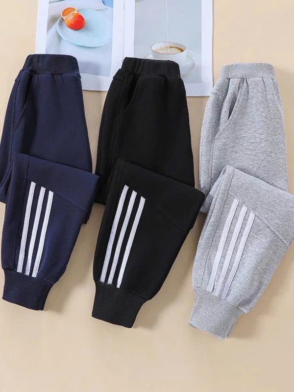 Com bo 3 quần nỉ cotton chạy 3 dót dày đẹp may kỹ dành cho bé trai - gái từ 9-24 kg