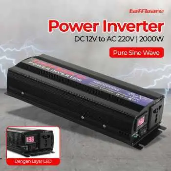 Taffware Power Inverter Pure Sine Wave PSW Car DC 12 Volt to AC 220 Volt 2000W NBQ2000W Peralatan Kipas 1