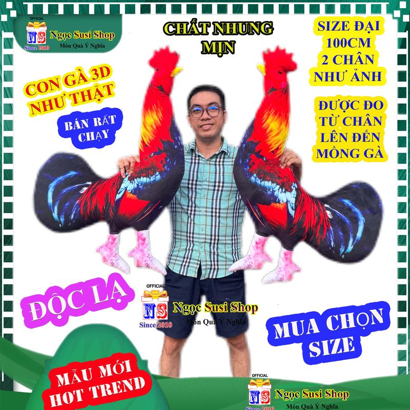 [MUA LÀ CÓ QUÀ] CON GÀ TRỐNG GÀ ĐÁ GÀ TẬP LỰC 3D NHỒI BÔNG NHƯ THẬT ĐẸP NHƯ ẢNH KHỔNG LỒ - gấu bông thú bông thú nhồi bông đồ chơi doll toy ĐỘC LẠ Phát Nhạc
