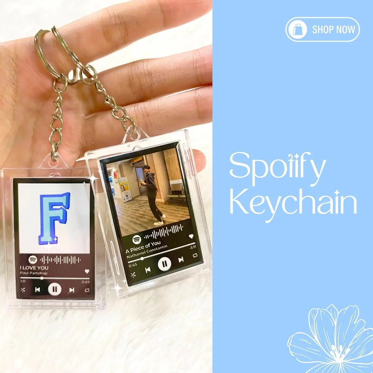 Spotify Keychain Custom Acrylic | Gantungan Kunci Spotify Custom 2 Sisi Ganci