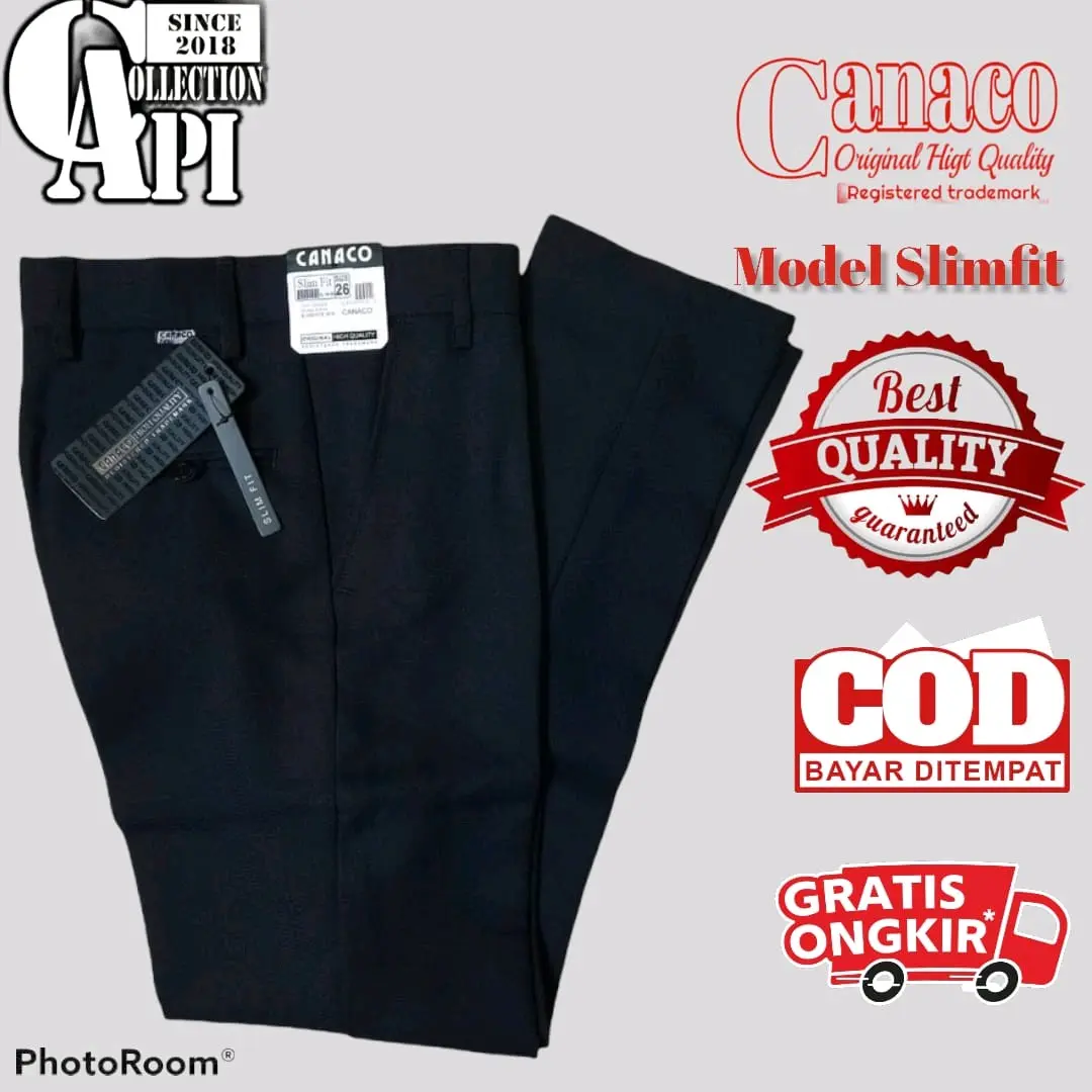 CELANA BAHAN ANAK TANGGUNG | SLIMFIT | FORMAL | HITAM | BAHAN WOLL Fashion