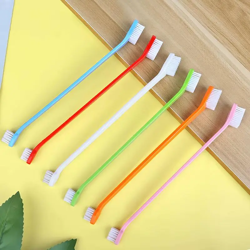 Toothbrush Double-headed Multi-angle Cleaning Tool Massage Care Tooth Finger Brush for Dog Cat Pet Supplies