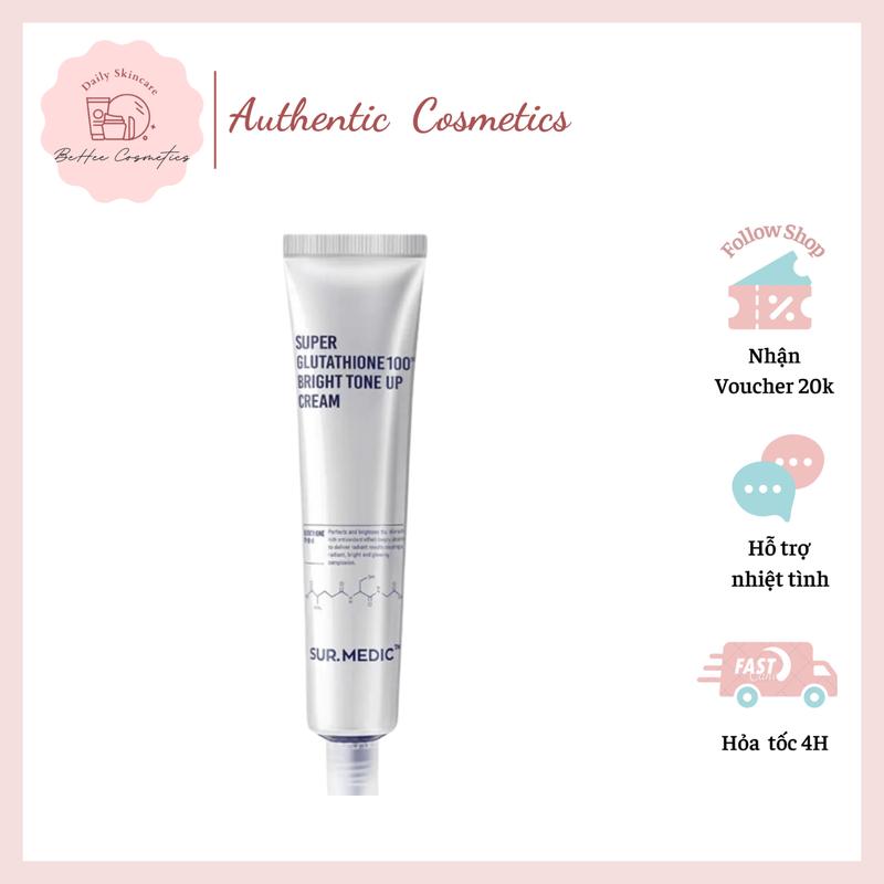 Kem Hỗ Trợ Dưỡng Trắng Da Sur Medic Super Glutathione 100 Bright Tone Up Cream 40ml