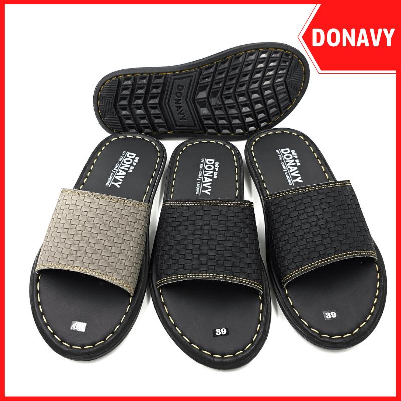  CHÀO SÀN 69K Dép Quai Ngang Da DONAVY Cao Cấp Quai Bản Caro Thời Trang  May Quai Chắc Chắn D.BCARO 