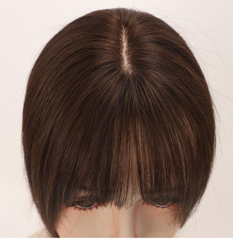 Product Introduction of 8*12 10*12 100% Human Hair Piece Black And Mocha Brown Hair Topper Hair Replacement Cover White Hair Breathable And Lightweight Wig Increase Hair Volume For Woman 10